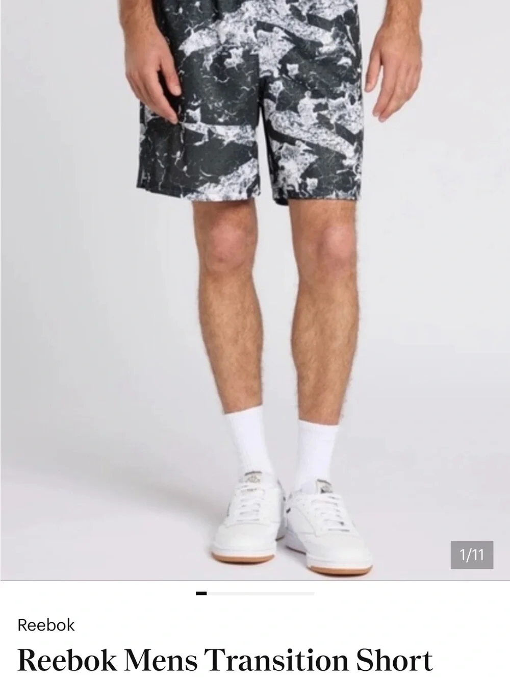 NWT Reebok Men’s 7inch Black & White Hoopwear basketball 🏀 Shorts